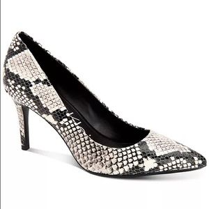 Calvin Klein Gayle Snakeskin-Print Stiletto Pumps, size 9.5